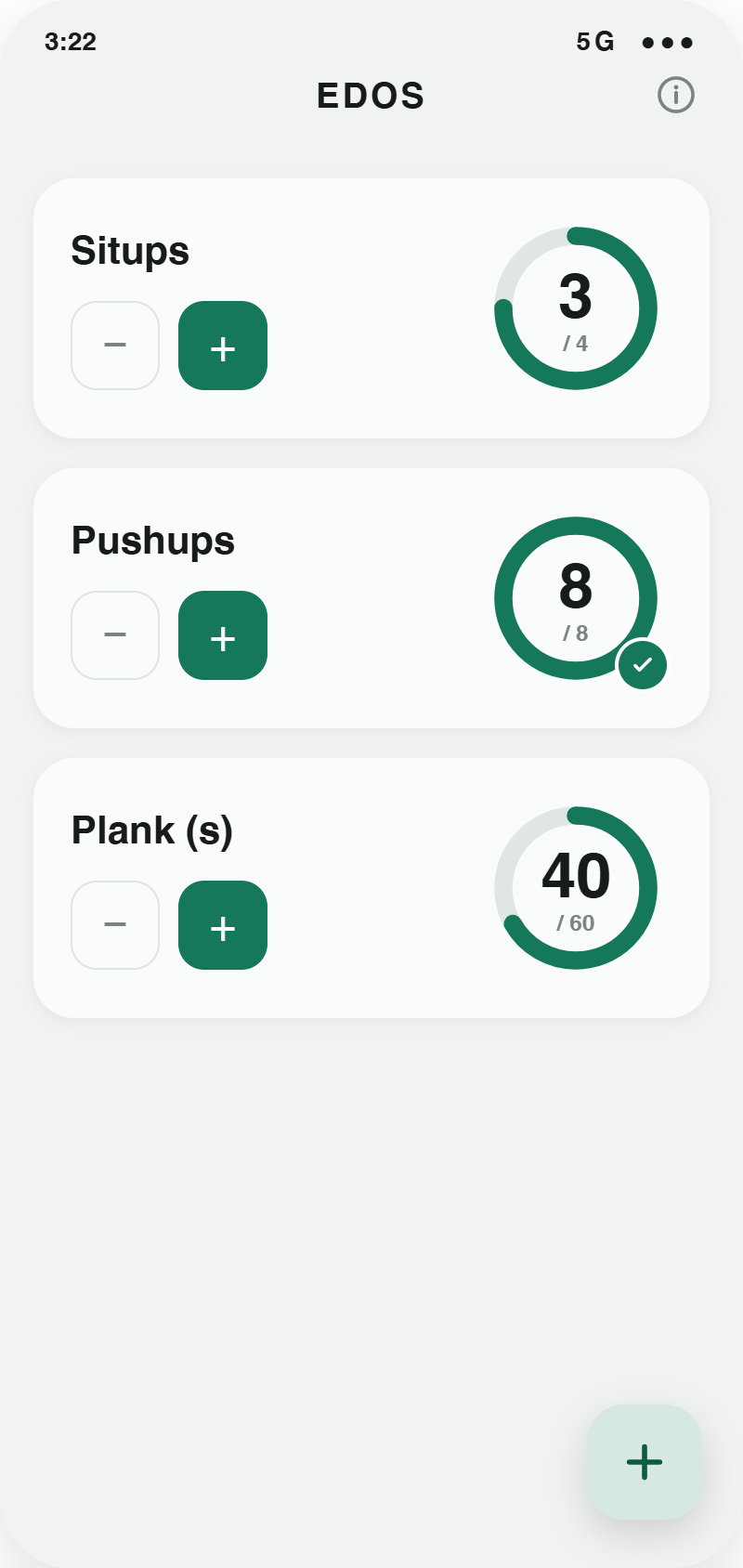EDOS Mobile App Interface showing the dashboard